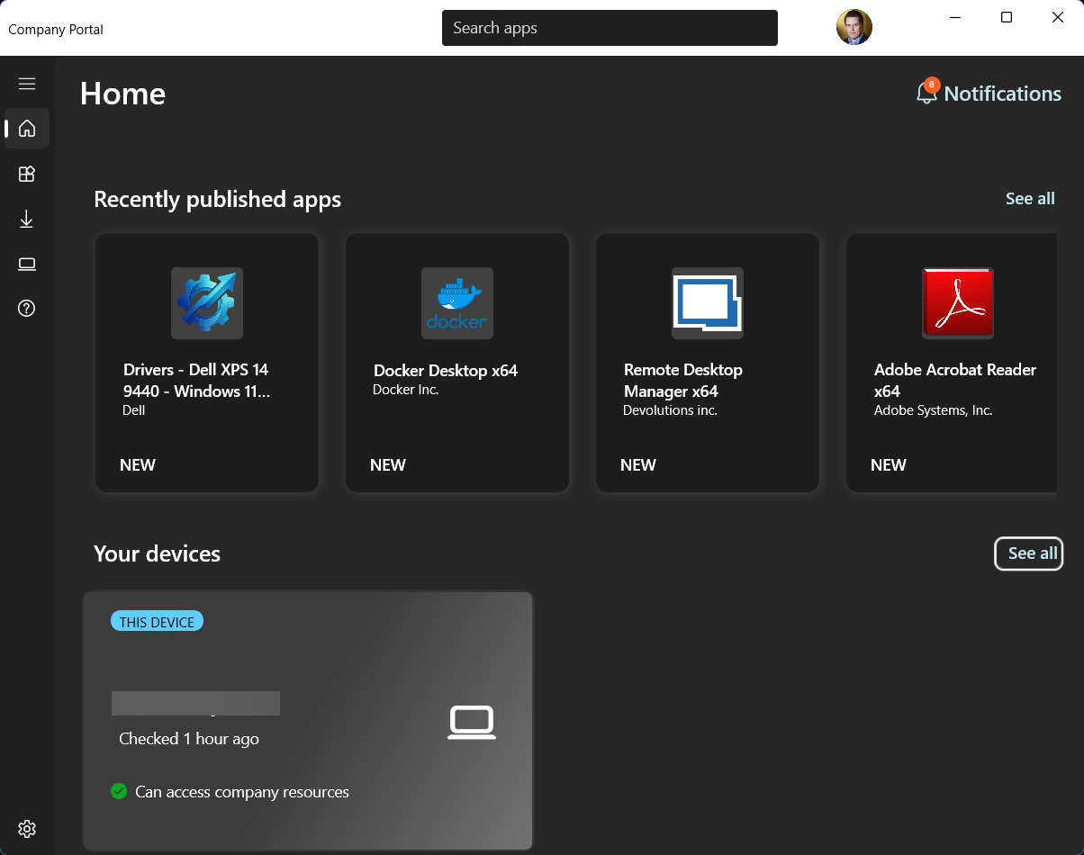 Company Portal — Available App