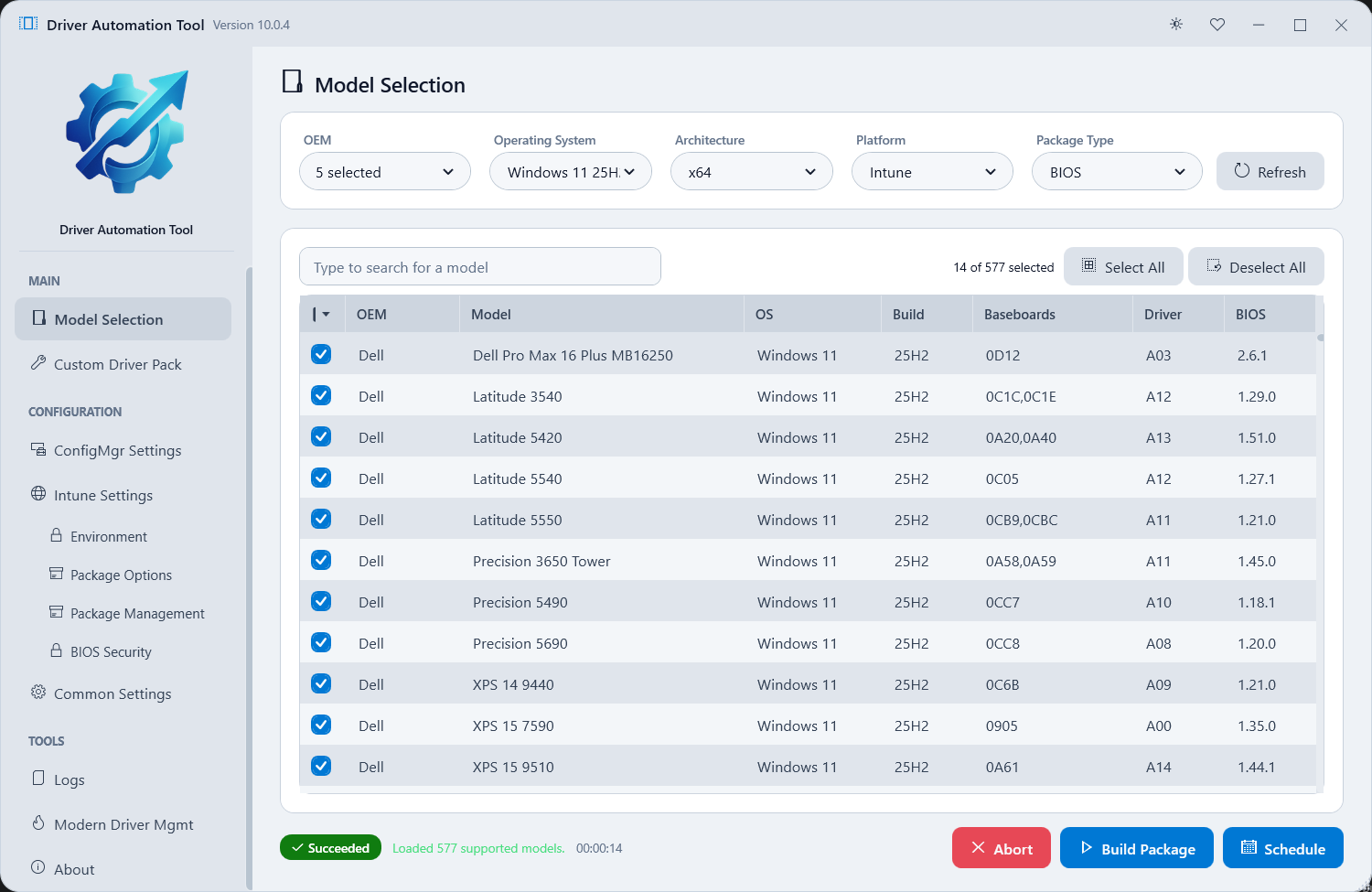 Driver Automation Tool — Light mode