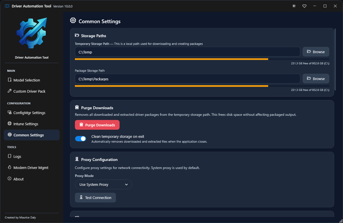 Storage location configuration
